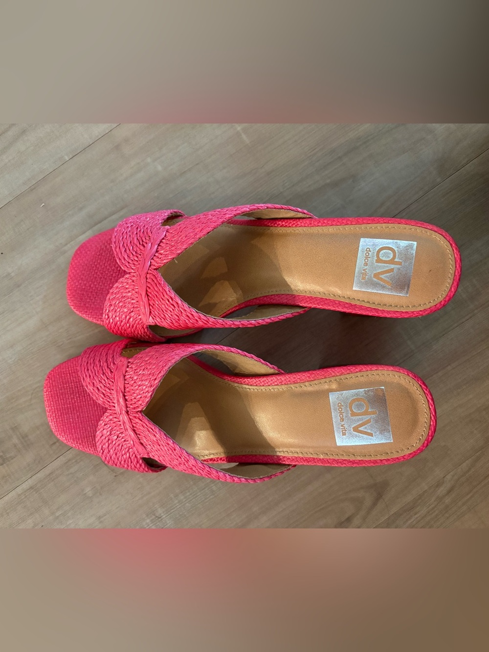 DV by Dolce Vita Hot Pink Woven Knot Heels